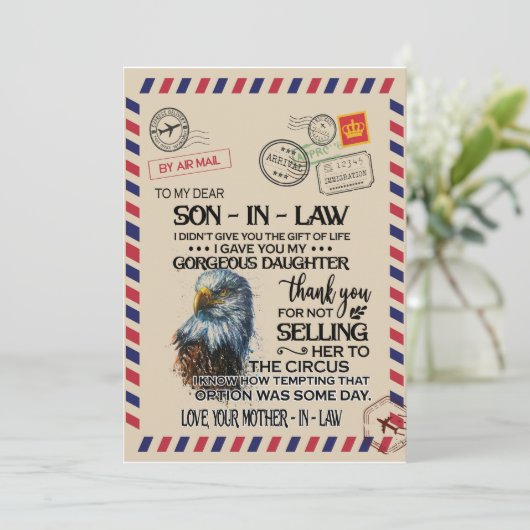 Schoonzoon | Aan mijn lieve schoonzoon van moeder Kaart (Staand voorkant)