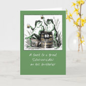 Schoonzoon aangepaste leeftijd 52e verjaardag kikk kaart (Gele Bloem)