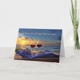 Schoonzoon Gefeliciteerd Vaderdag Proost met Wijn Feestdagen Kaart