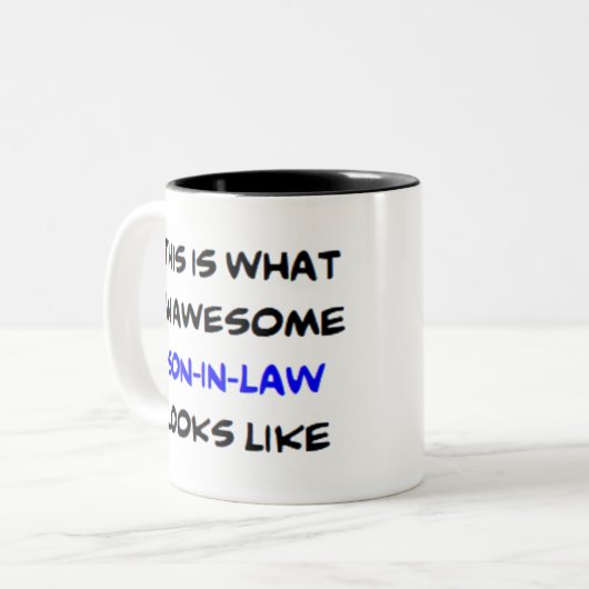 schoonzoon, geweldige tweekleurige koffiemok (Voorkant links)