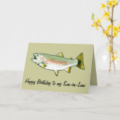 Schoonzoon Happy Birthday: Rainbow Trout Kaart (Gele Bloem)