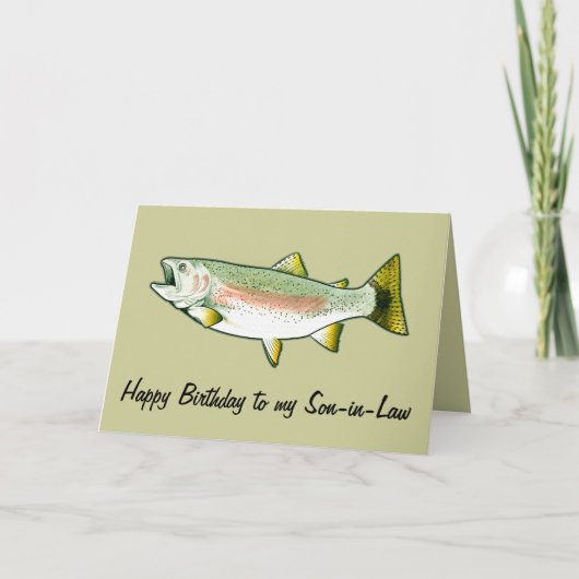 Schoonzoon Happy Birthday: Rainbow Trout Kaart (Voorkant)