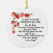 Schoonzoon, huwelijkscadeau keramisch ornament (Voorkant)