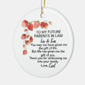 Schoonzoon, huwelijkscadeau keramisch ornament (Links)