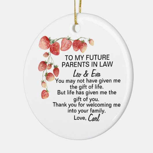 Schoonzoon, huwelijkscadeau keramisch ornament (Links)