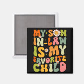 schoonzoon is mijn favoriete kind retro groovy gra magneet (Voorkant / Achterkant)