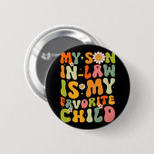 schoonzoon is mijn favoriete kind retro groovy gra ronde button 5,7 cm (Voorkant /achterkant)