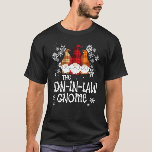 Schoonzoon Kabouter Buffalo Plaid Kerst Overeenkom T-shirt (Voorkant)