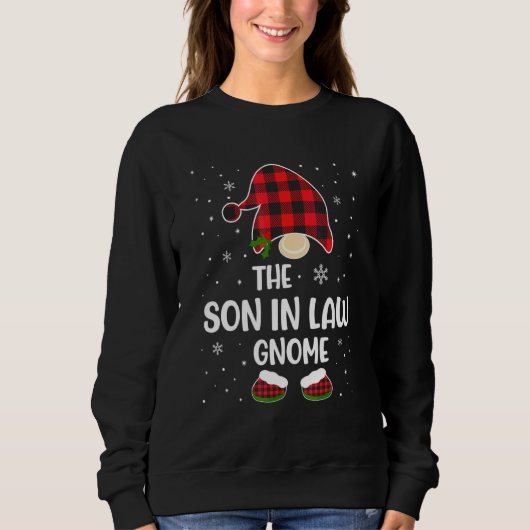 Schoonzoon Kabouter Buffalo Plaid Kerst Overeenkom Trui (Voorkant)