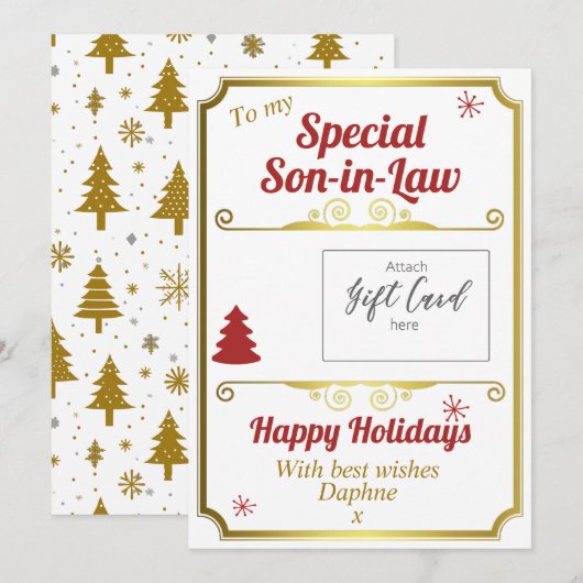 schoonzoon kerstcadeau Kaart houder (Voorkant / Achterkant)