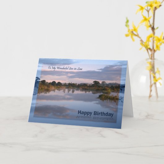 Schoonzoon, Lake bij dageraad Verjaardagskaart Kaart (Gele Bloem)