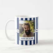 Schoonzoon, Naam, Bericht, Foto, Stripe Mok C41 (Links)