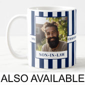 Schoonzoon, Naam, Bericht, Foto, Stripe Mok C81