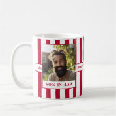 Schoonzoon, Naam, Bericht, Foto, Stripe Mok C81 (Links)