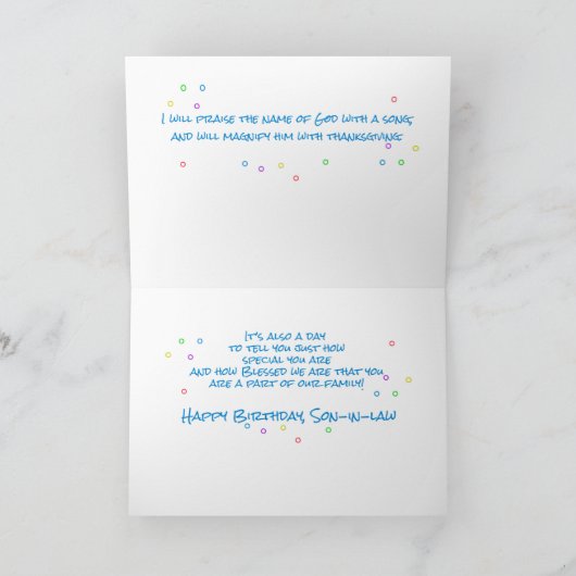 Schoonzoon Religieuze Verjaardagsballonnen vieren Kaart (Binnen)