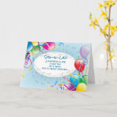 Schoonzoon Religieuze Verjaardagsballonnen vieren Kaart (Gele Bloem)