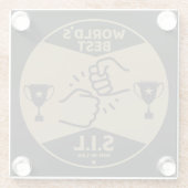 Schoonzoon van de Wereld Glazen Onderzetter (Achterkant)