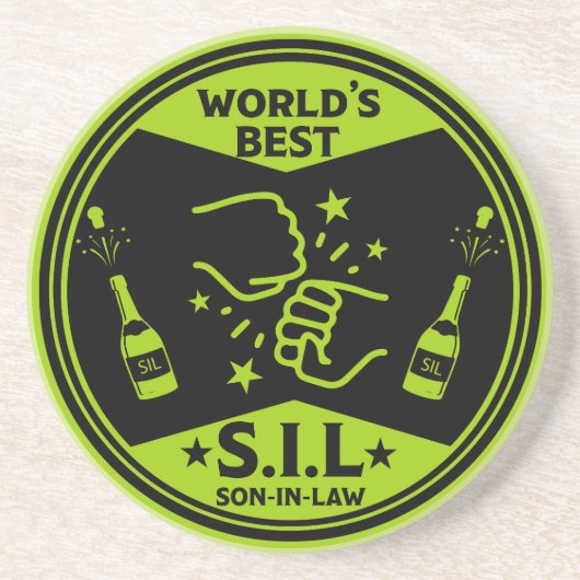 Schoonzoon van de Wereld Zandsteen Onderzetter (Voorkant)