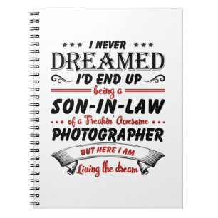 Schoonzoon van geweldige fotograaf notitieboek