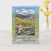 Schoonzoon Verjaardag met een berglandschap Kaart (Gele Bloem)