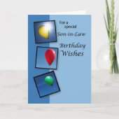 Schoonzoon Verjaardagswensen, ballonnen Kaart (Voorkant)