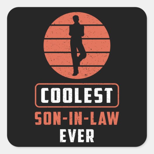 schoonzoon zoon Geweldige trots beste cadeau idee Vierkante Sticker (Voorkant)