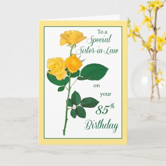Schoonzus 85ste Roos Kaart (Gele Bloem)