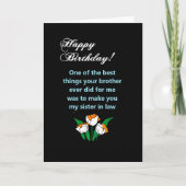 schoonzus gelukkige verjaardagswens kaart (Voorkant)