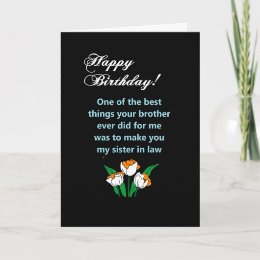 schoonzus gelukkige verjaardagswens kaart (Voorkant)