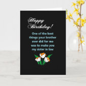 schoonzus gelukkige verjaardagswens kaart (Gele Bloem)