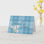 schoonzus op de verjaardag van aqua plaid kaart (Gele Bloem)