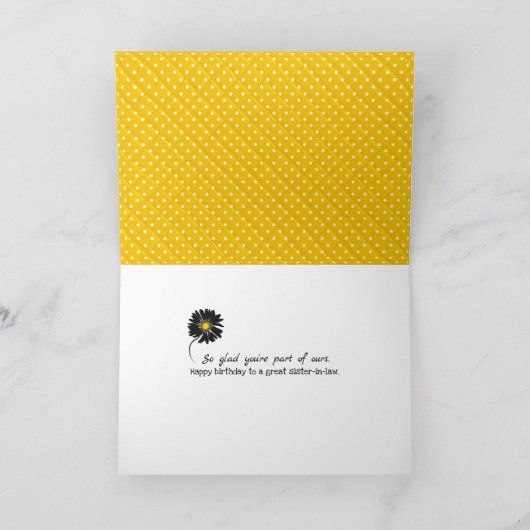 Schoonzus Polka Dot Verjaardag Kaart (Binnen)