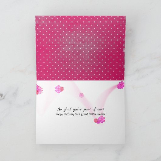 schoonzus polka dot verjaardag kaart (Binnen)