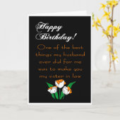 schoonzus verjaardag kaart (Gele Bloem)