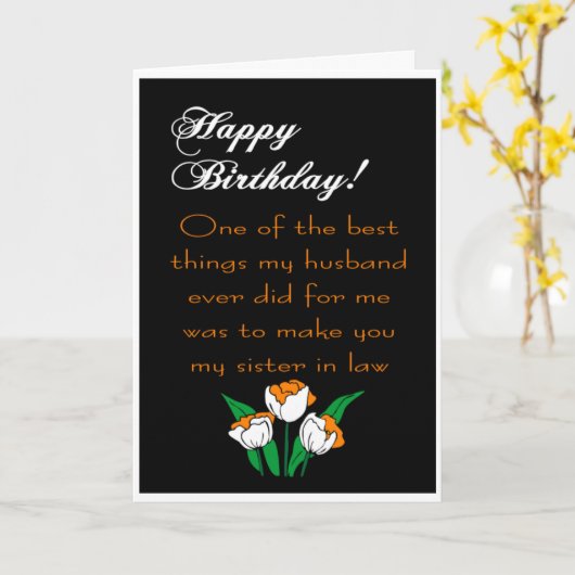 schoonzus verjaardag kaart (Gele Bloem)