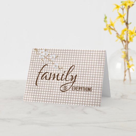 Schoonzuster Gingham Verjaardag Kaart (Gele Bloem)