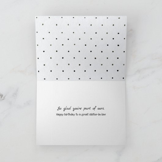 schoonzuster polka dot kaart (Binnen)