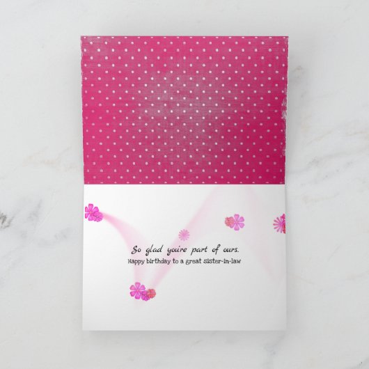 schoonzuster polka dot verjaardag kaart (Binnen)