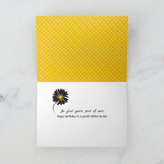 schoonzuster polka dot verjaardag kaart (Binnen)