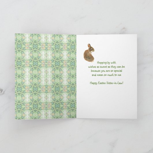 Schoonzuster van Pasen van de pret de Gelukkige Feestdagen Kaart (Binnen)