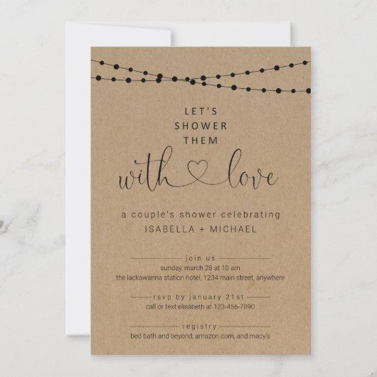 Schoop ze met de Shower Invitation van de Love Cou Kaart (Voorkant)
