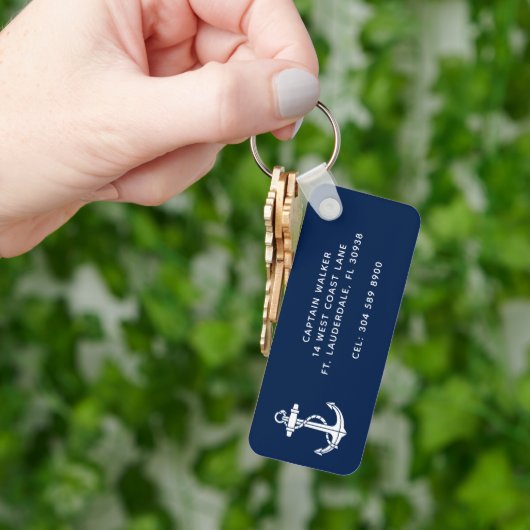 Schooranker Navyblauw Nautilisch Sleutelhanger (Hand)