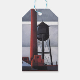 Schoorsteen en Watertoren (door Charles Demuth) Cadeaulabel