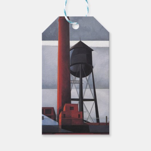 Schoorsteen en Watertoren (door Charles Demuth) Cadeaulabel (Voorkant)