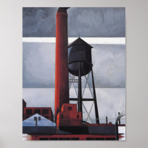 Schoorsteen en Watertoren (door Charles Demuth) Poster