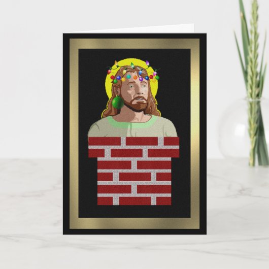 Schoorsteen Jezus Feestdagen Kaart (Voorkant)