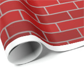 Schoorsteen met rode bakstenen cadeaupapier (Rol Hoek)