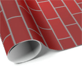 Schoorsteen met rode bakstenen cadeaupapier (Rol Hoek)