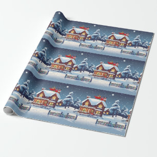 Schoorsteen Santa Wrapping Papier