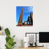 Schoorsteen van Centenary Mill, Preston, Engeland, Poster (Thuiskantoor)